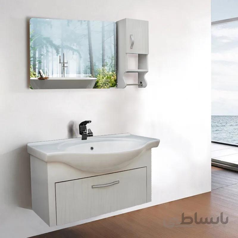 ست کابینت و روشویی مدل 90 به همراه آینه و باکس