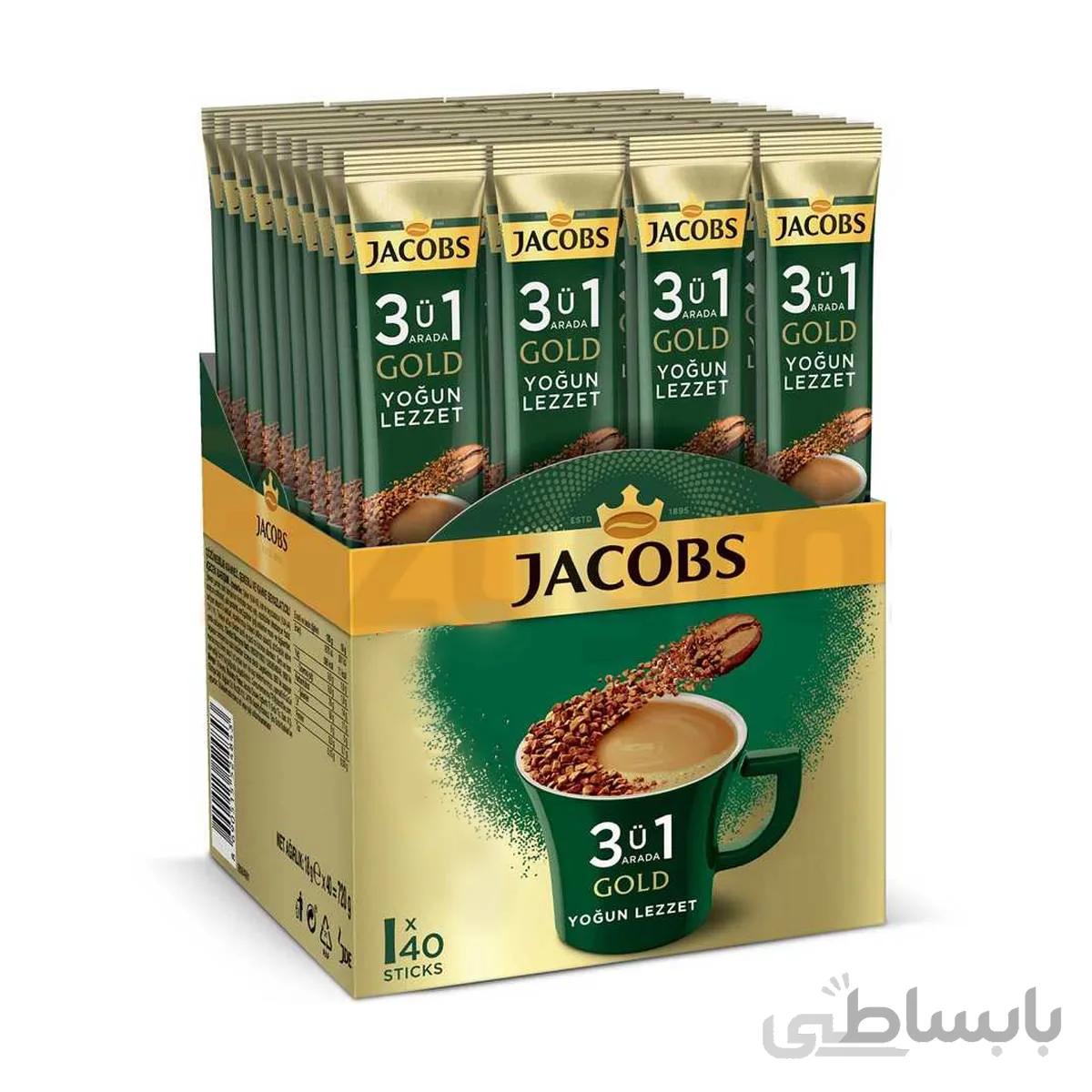 پودر قهوه فوری جاکوبز 3*1 Yoğun Lezzet ساشه 1 عددی