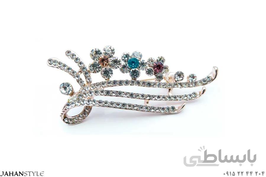 سنجاق سینه نگین دار دخترانه