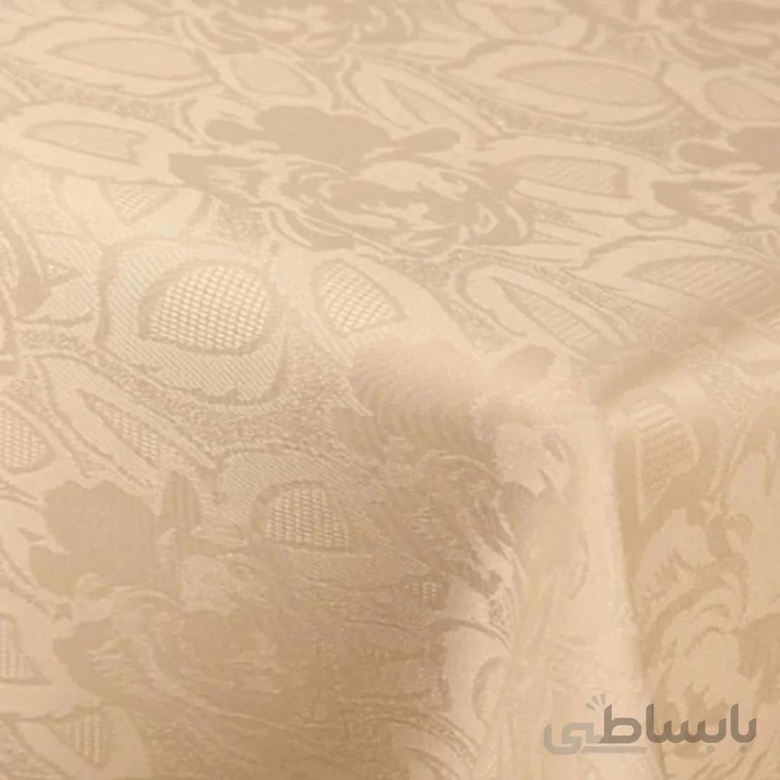 رومیزی ژاگارد 10نفره مستطیل 280*150 طرح رز کرم