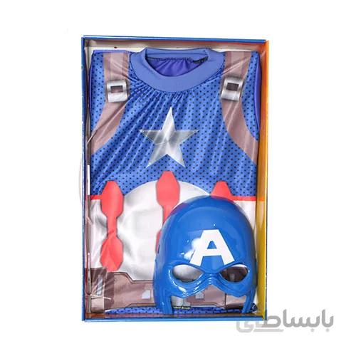 لباس عضلانی کاپیتان آمریکا سایز 4 تا 8 سال