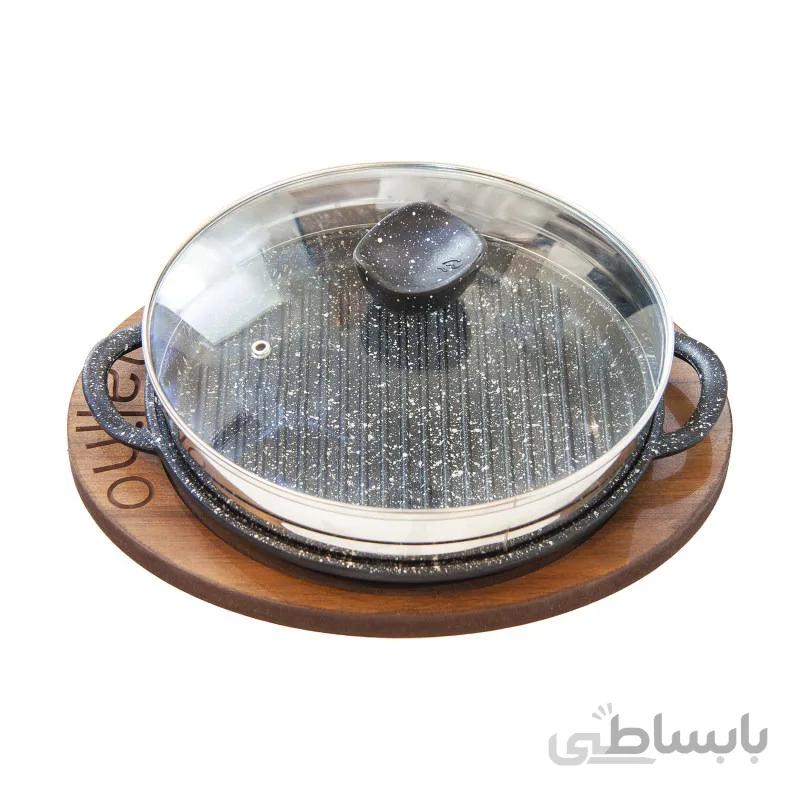 تابه گریل چدن مدل Padela (با درب شیشه) نالینو