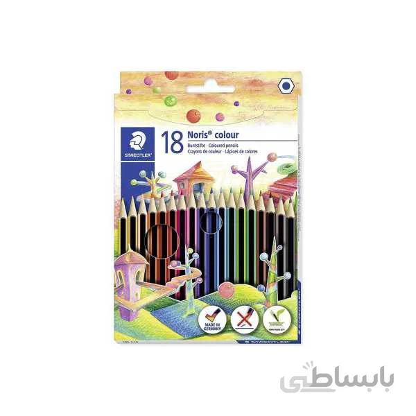مداد رنگی 18 رنگ مقوایی استدلر