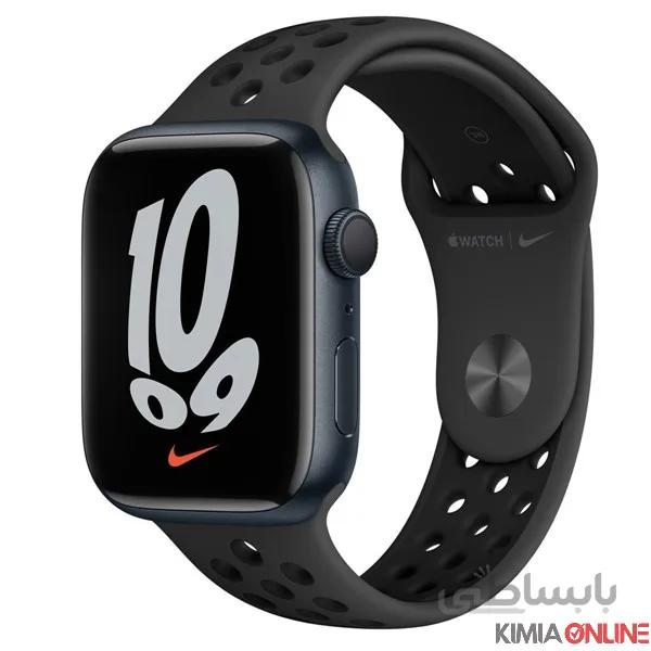 ساعت هوشمند اپل واچ سری 7 مدل 45mm Aluminum Case with Nike Sport Band