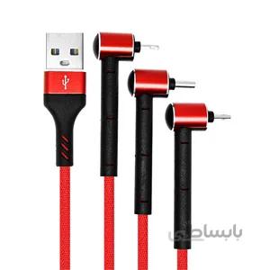 کابل تبدیل USB به MicroUSB/Lightning/USB-C تسکو مدل TC A100 ا TSCO TC A100 USB To MicroUSB/Lightning/Type-c Cable 1.2m