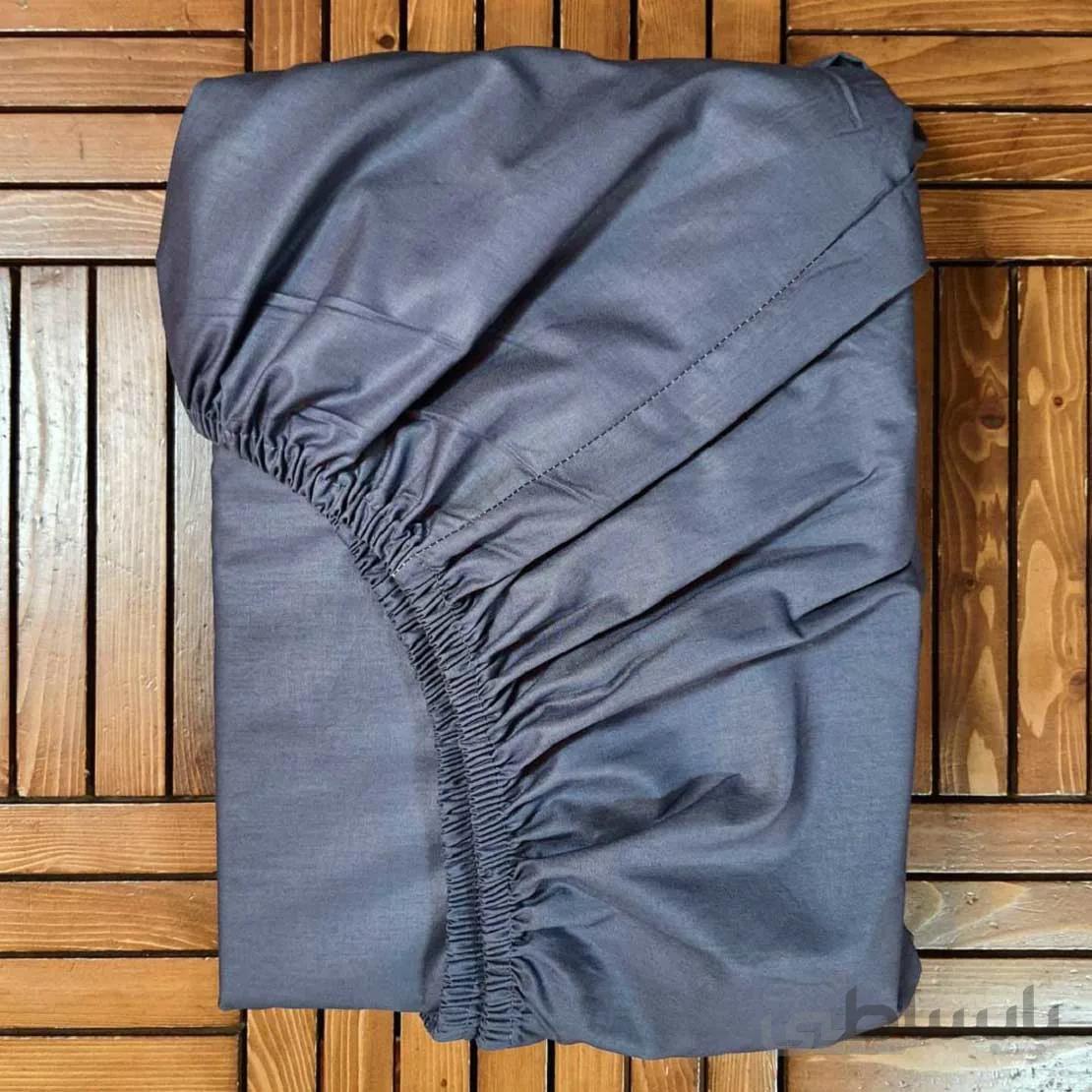 ملحفه کشدار تک یکنفره 120 ملرز ساده طوسی تیره Dark Gray رانفرس