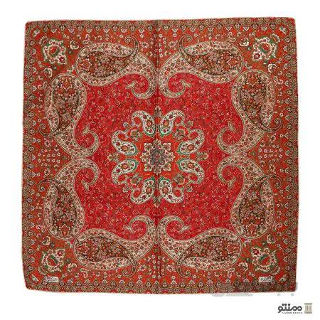 رومیزی ترمه مربع طرح سپند رنگ قرمز
