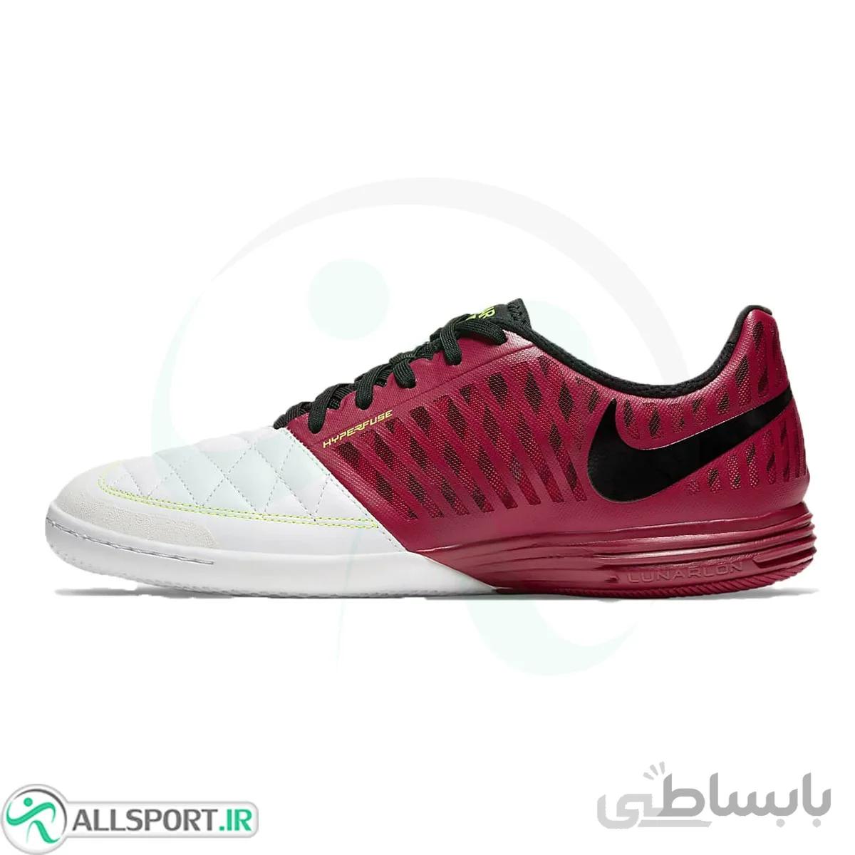 کفش فوتسال نایک لونارگتو طرح اصلی Nike Lunar Gato II IC Red Bold White