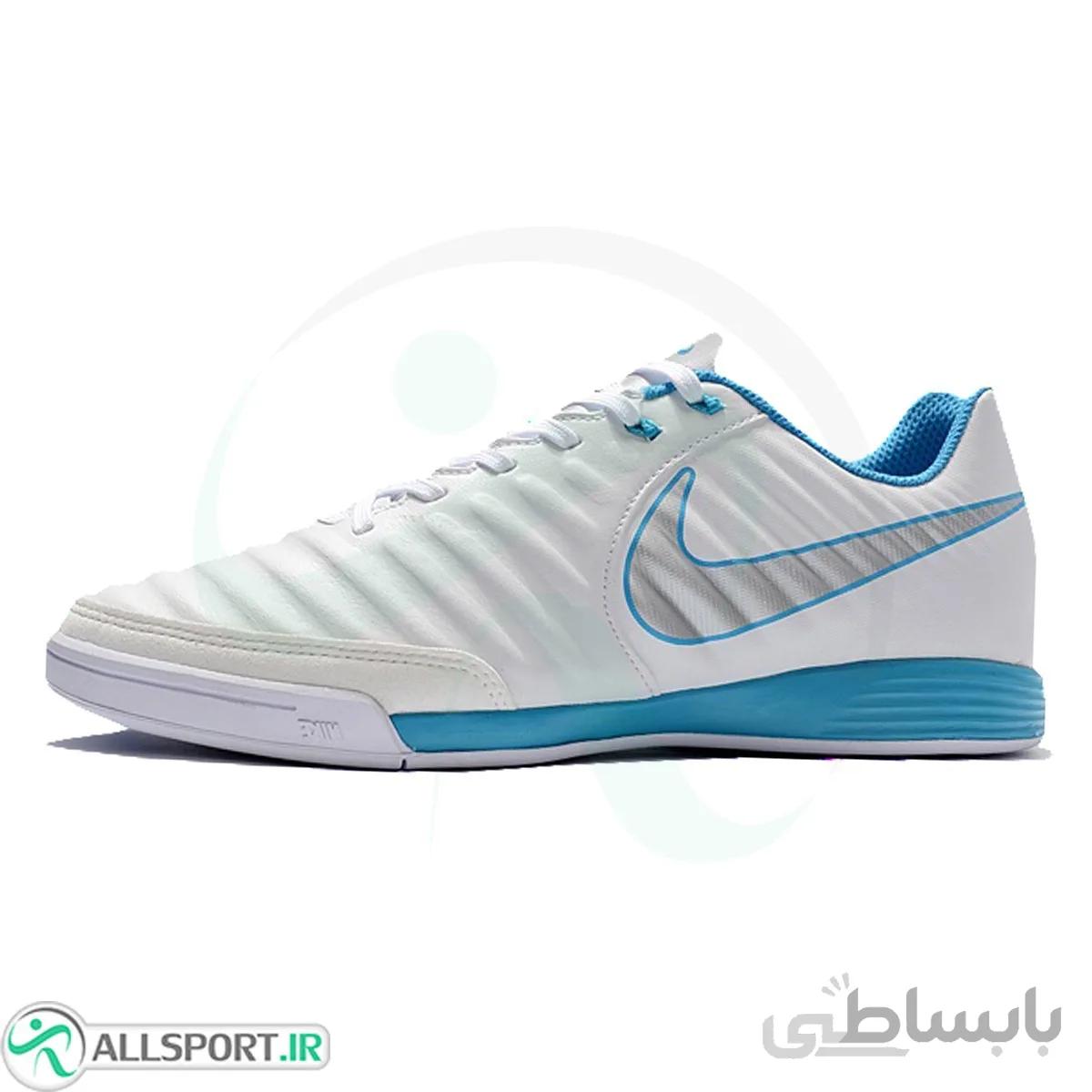 کفش فوتسال نایک تمپو طرح اصلی Nike Tiempo X Legend Vii White Blue Ic