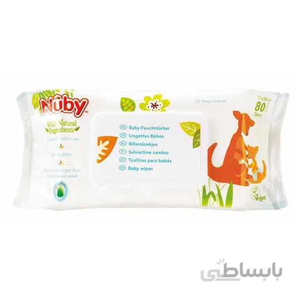 دستمال مرطوب درب دار 80 عددی نابی Nuby