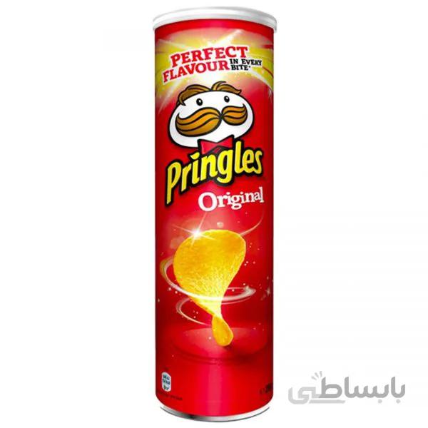 چیپس پرینگلز PRINGLES با طعم اورجینال ا PRINGLES chips with original taste 165 g