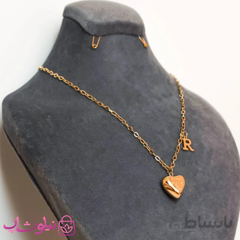 گردنبند زنانه استیل حرف R کد 2015-1