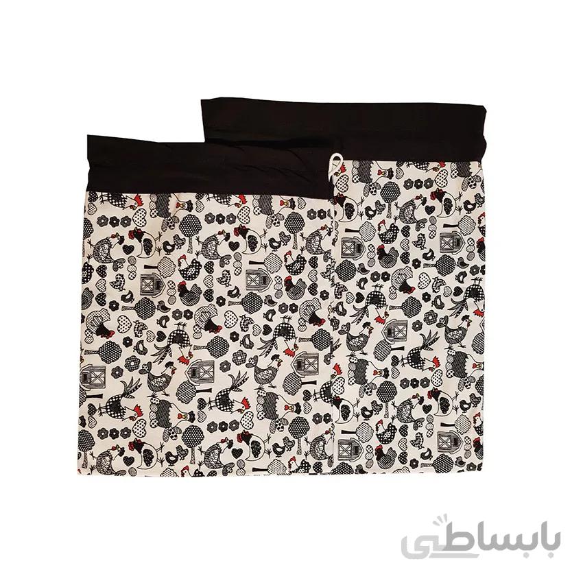 کیسه سبزی کتان رزین تاژ طرح خروس 2عددی