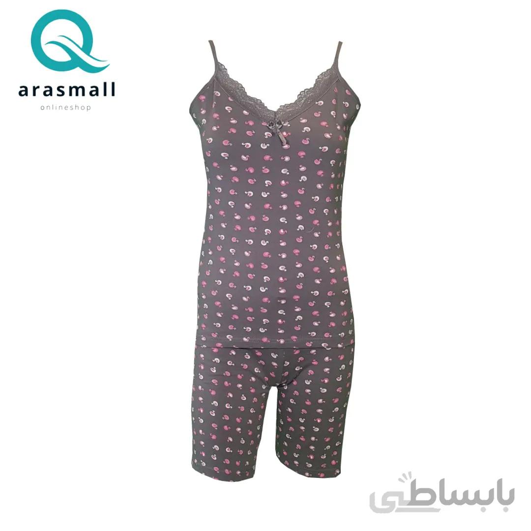 ست تاپ و شلوارک زنانه میسپل طرح اردک کد 129
