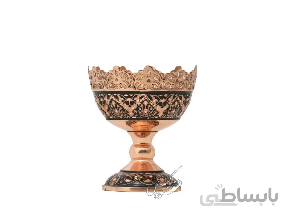 آجیل خوری مس و حکاکی کوچک 14 سانتی