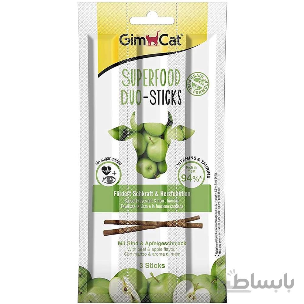 استیک مدادی گربه جیم کت مدل Duo Stick طعم بیف و سیب تعداد 3 عدد