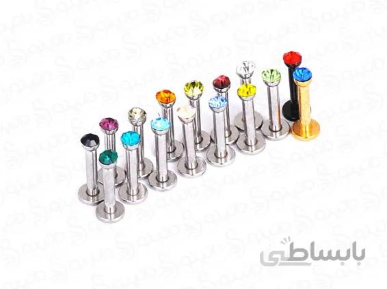 پیرسینگ میله ای بینی گونه لب نگین دار کریسپین benli-p-22
