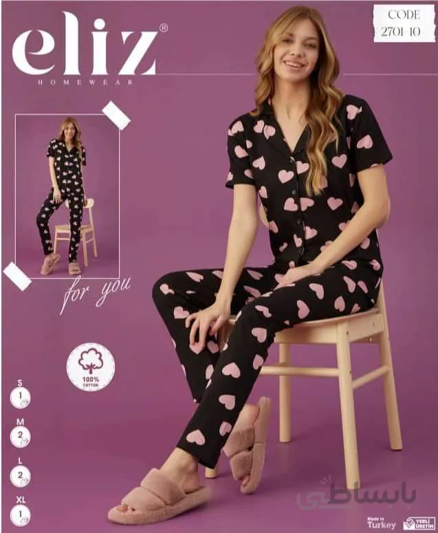 ست شومیز و شلوار راحتی زنانه 10-2701 ترک | الیز | Eliz