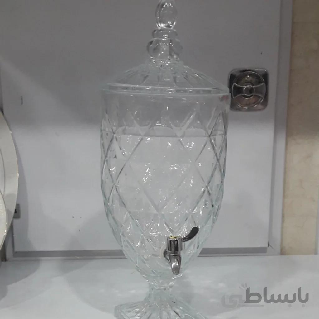 کلمن شربت شیشه دیاموند طرح دار