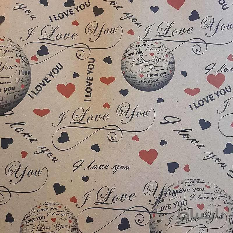 کاغذ کادو کرافت طرح I love you کد 9