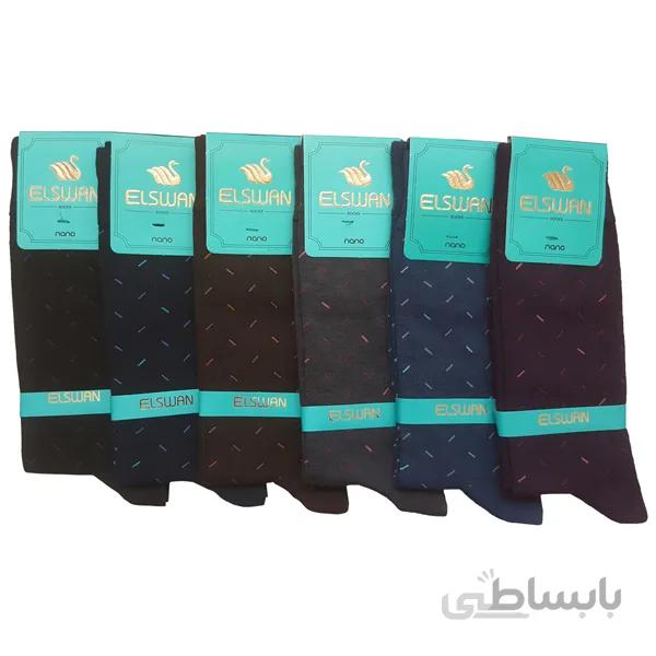 6 جفت جوراب رسمی مردانه نخی ساقدار رنگبندی تیره کد ph37