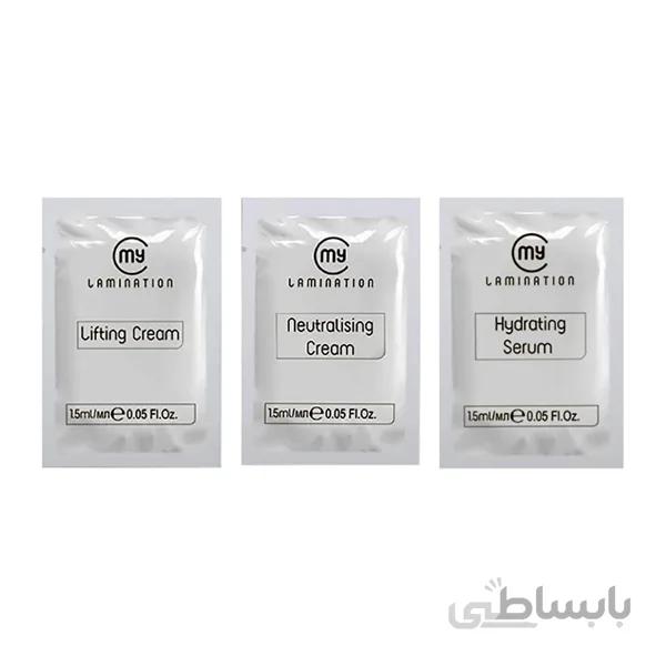 مواد لیفت مژه و ابرو مای لمینیشن ساشه ای پک ۳ عددی
