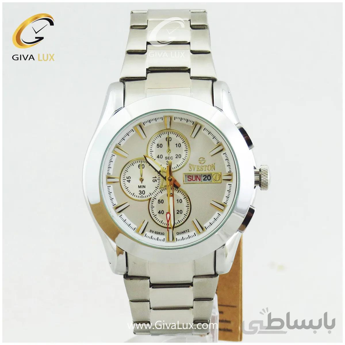 ساعت مچی مردانه طرح سه موتوره سوستون نقره ای SV-9263