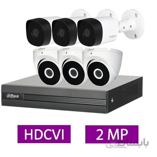 پکیج کامل 6 دوربین مدار بسته داهوا 2 مگاپیکسل بدنه پلاستیکی HDCVI