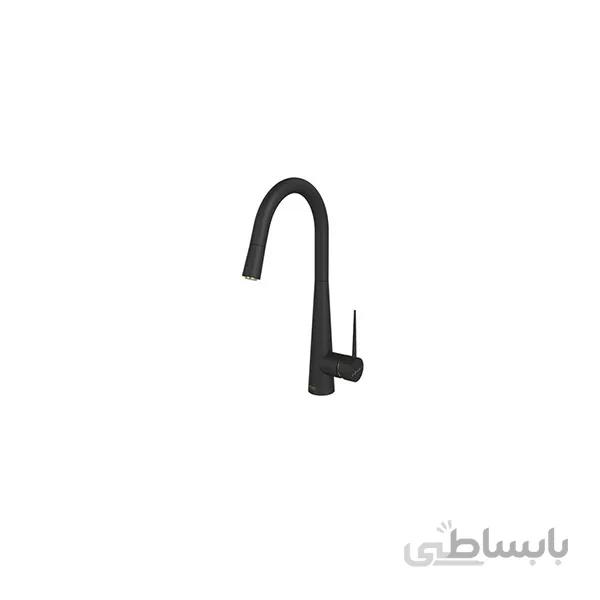 شیر ظرفشویی شلنگدار شودر مدل ایتن مشکی طلایی