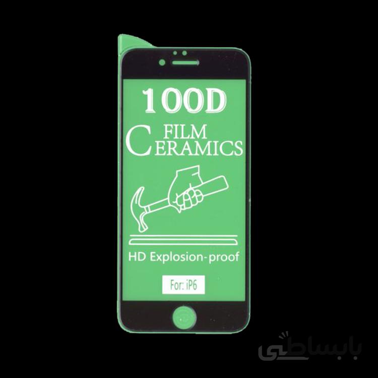 محافظ صفحه سرامیکی ایفون 6s شفاف سفید و مشکی