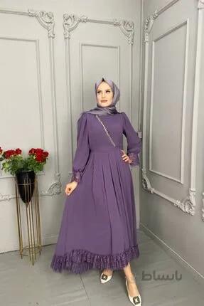 لباس مجلسی زنانه اسلامی طرح جدید برند Hülya Keser رنگ بنفش کد ty175318123