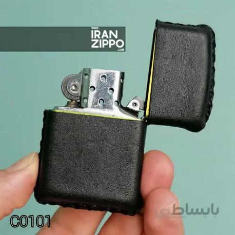 کاور چرمی فندک زیپو | دست دوز