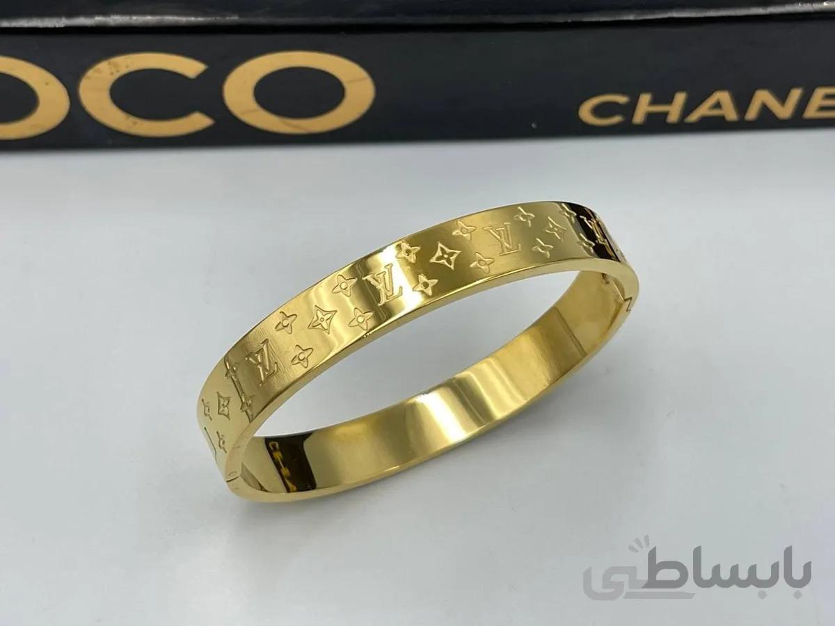 دستبند لویی ویتون طلایی ساده