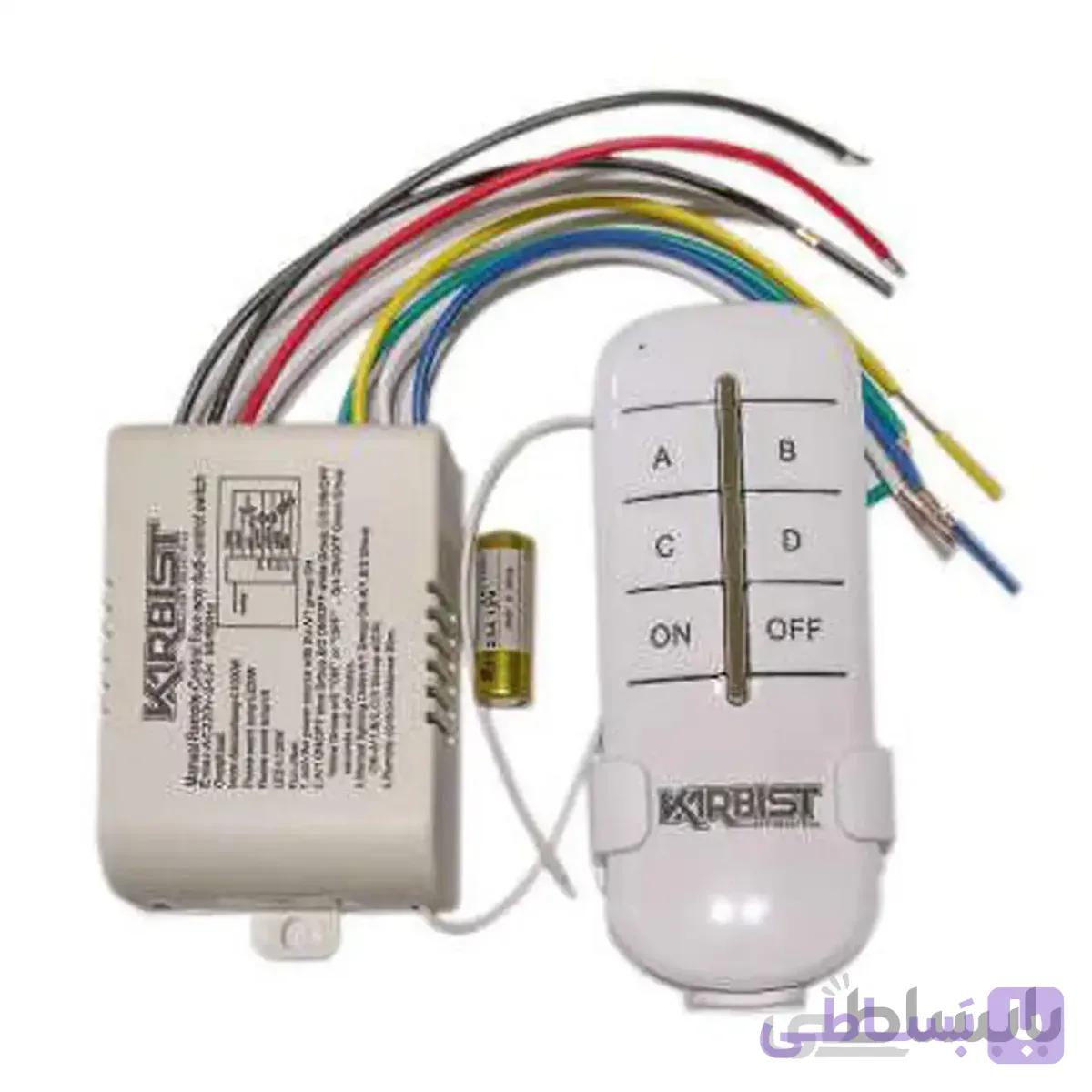 ریموت کنترل  4 کانال کاربیست جهت روشنایی لوستر و ریسه