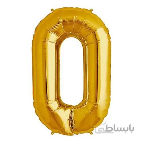 بادکنک فویلی عددی ساده طلایی عدد ۰