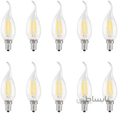 لامپ ال ای دی فیلامنت 4 وات شمعی-اشکی بسته 10 عددی ا ESENCO 4 WATT