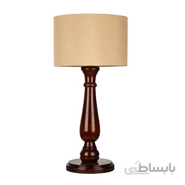 آباژور رومیزی چوبی چشمه نور مدل MT7020/Br-Cr شید کرم