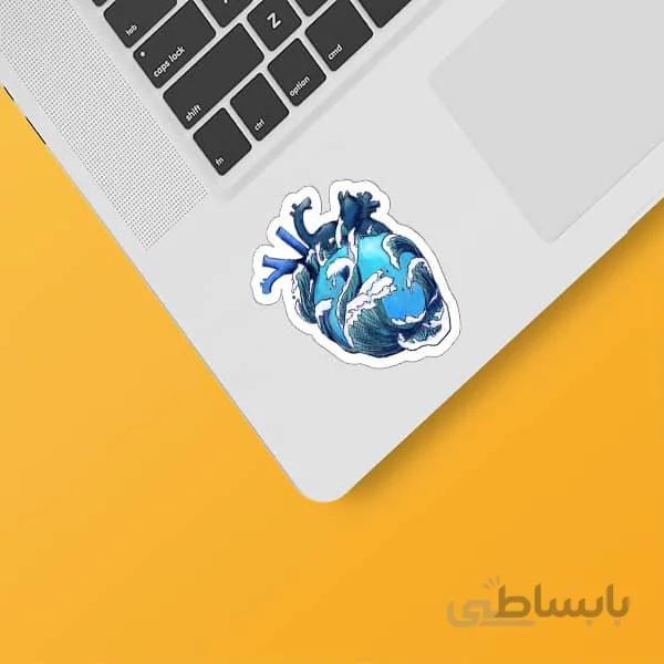 استیکر لپ تاپ طرح Sea Heart کد ۰۱
