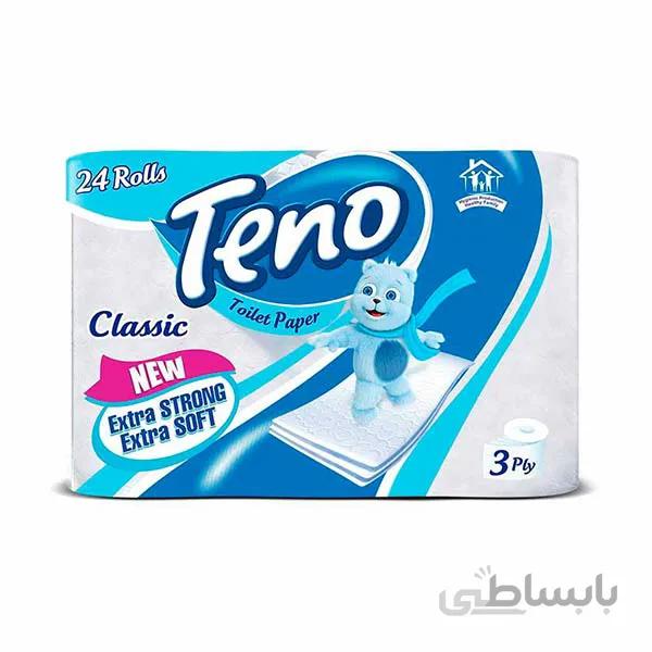 دستمال توالت 24 رول تنو در بسته 2 عددی ا teno delsi roll napkin