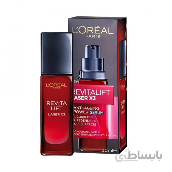 سرم ضد چروک لیفت لیزر لورال Loreal Revitalift Laser X3 حجم 30 میل