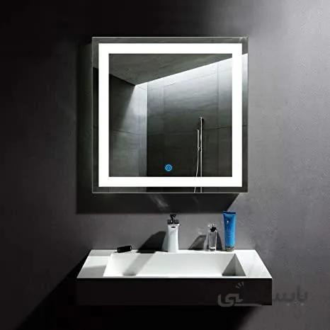 آینه مربع نور دار سند بلاست 60x60 ا آینه مربع نور دار سند بلاست 60x60