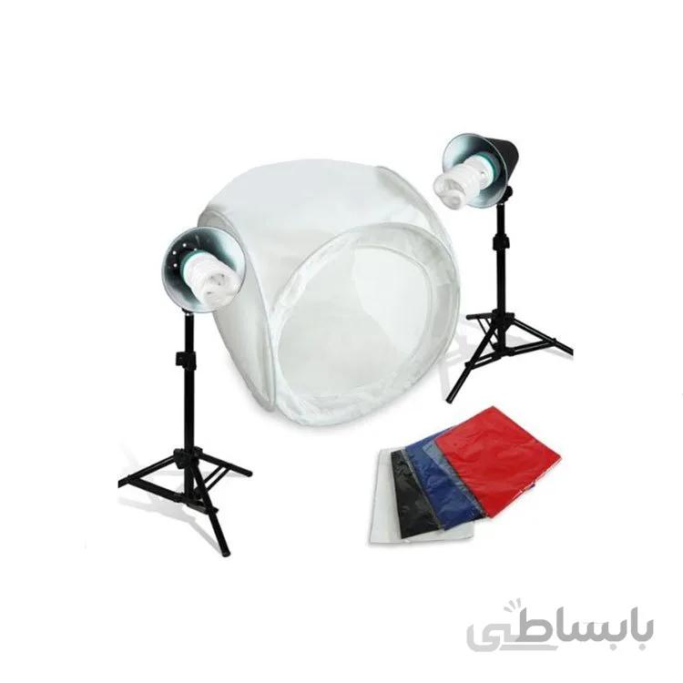 کیت خیمه با نورثابت کم مصرف Kit 40x40cm + پایه دوربین
