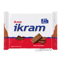 بیسکوئیت کرم شکلات شیری اکرام اولکر بسته 3تایی وزن 252 گرم Ulker Ikram