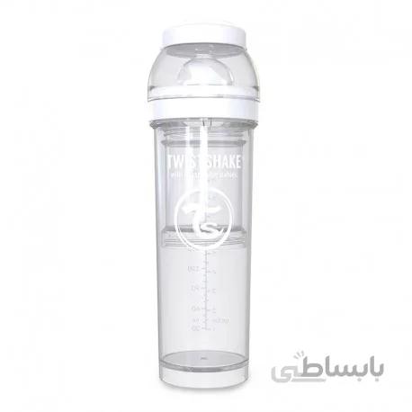 شیشه شیر طلقی ضدنفخ تویست شیک 330 میل سفید Twistshake