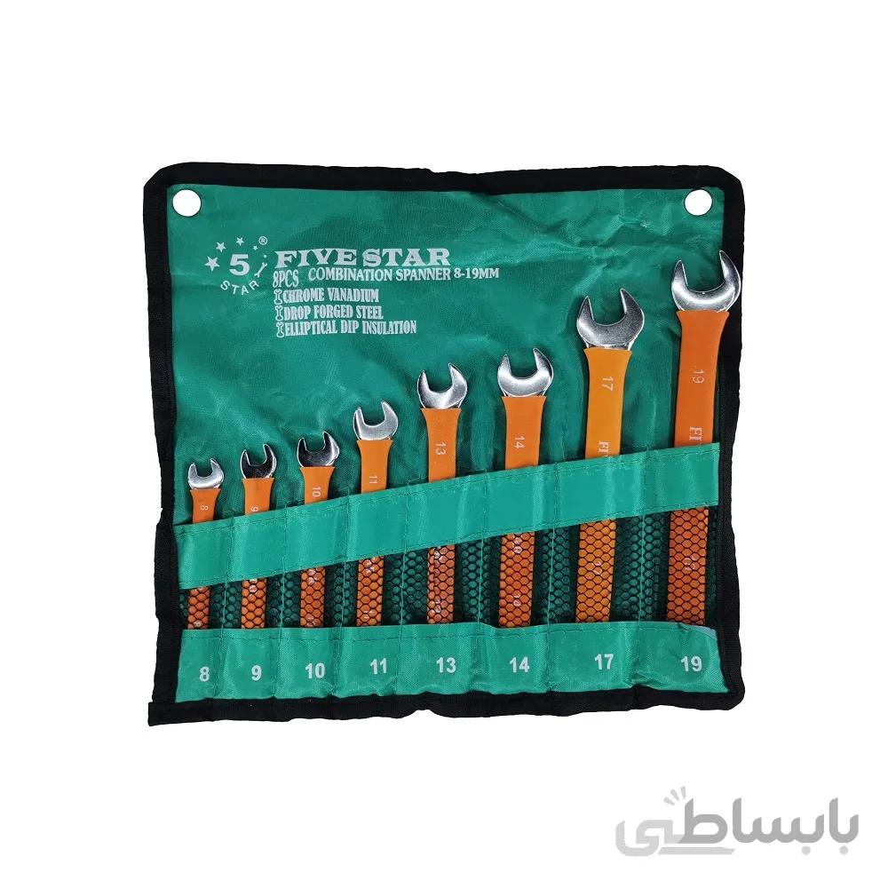 آچار یکسر رینگ یکسر تخت 8عددی FIVE STAR