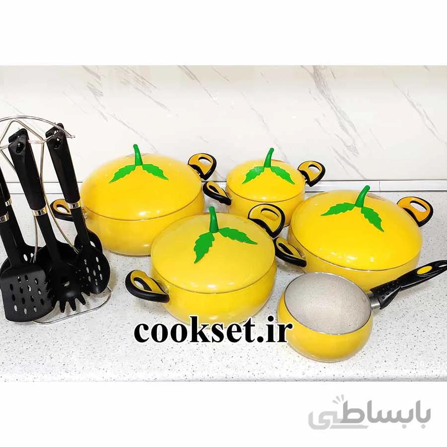 سرویس قابلمه 17 پارچه فانتزی میوه ای طرح لیمو