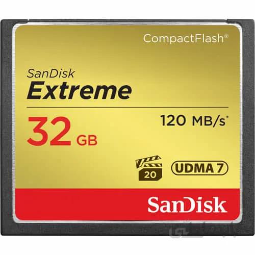 کارت حافظه سن دیسک SanDisk CF 32GB Extreme 800X 120mb