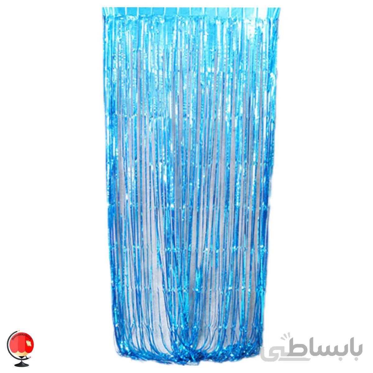 پرده بک گراند متالایز رنگ آبی کمرنگ