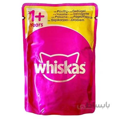 پوچ Whiskas مخصوص گربه بالغ تهیه شده از گوشت طیور در ژله - 100 گرم