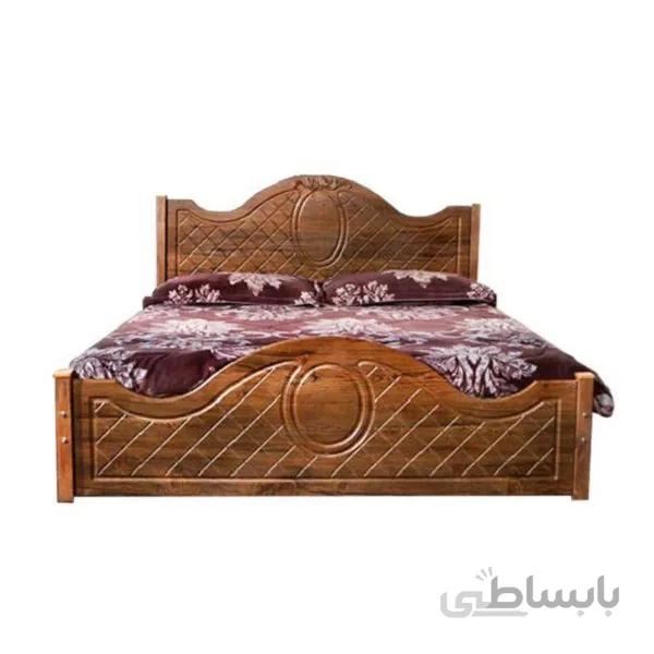 تخت خواب دونفره مدل آرامش سایز 200×160 سانتی متر حمل رایگان - آنتیک کاج